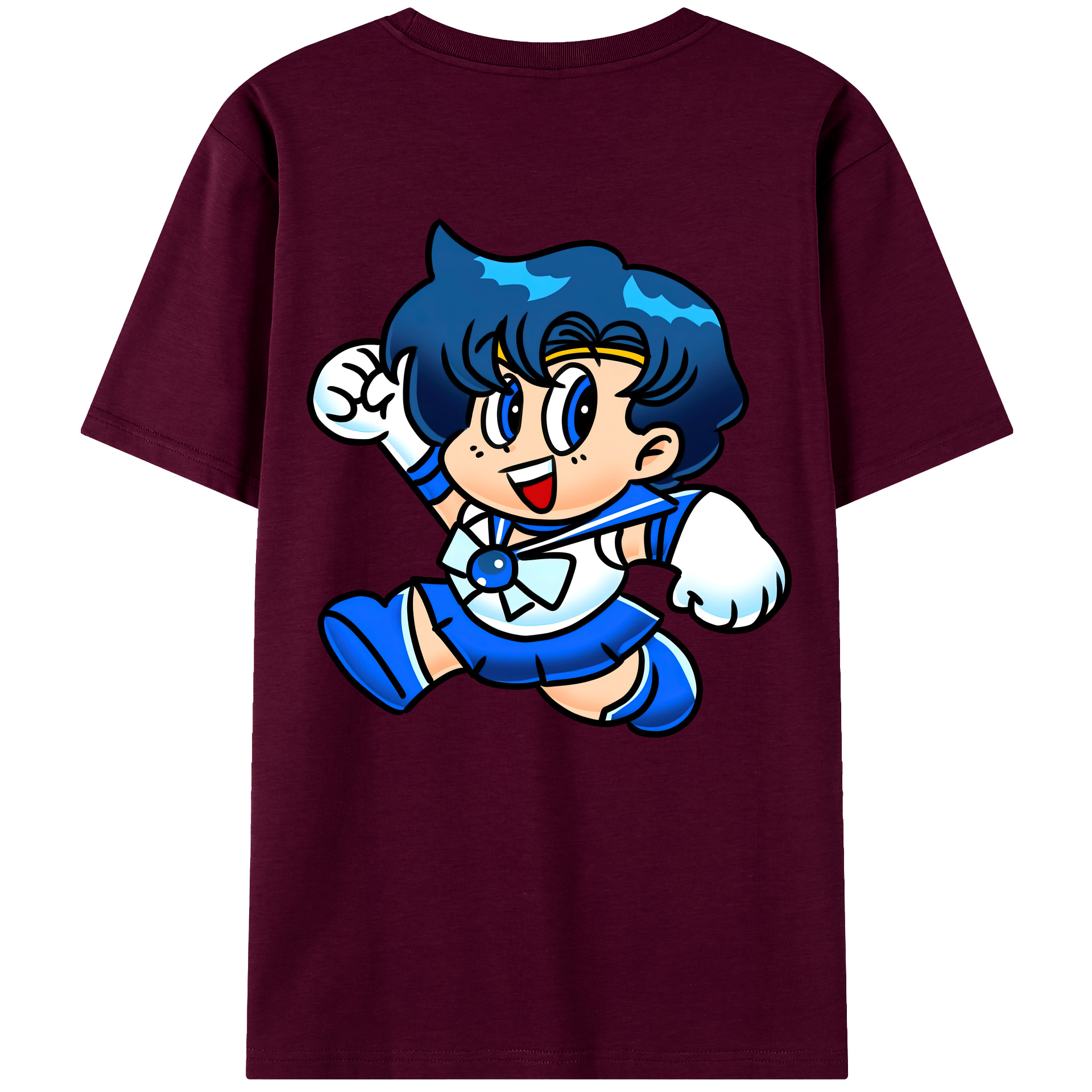 （画像用） 美少女戦士セーラームーン 水野 亜美 みずの あみ Sailor Moon Mizuno Ami レディース半袖Tシャツ(バックプリント)